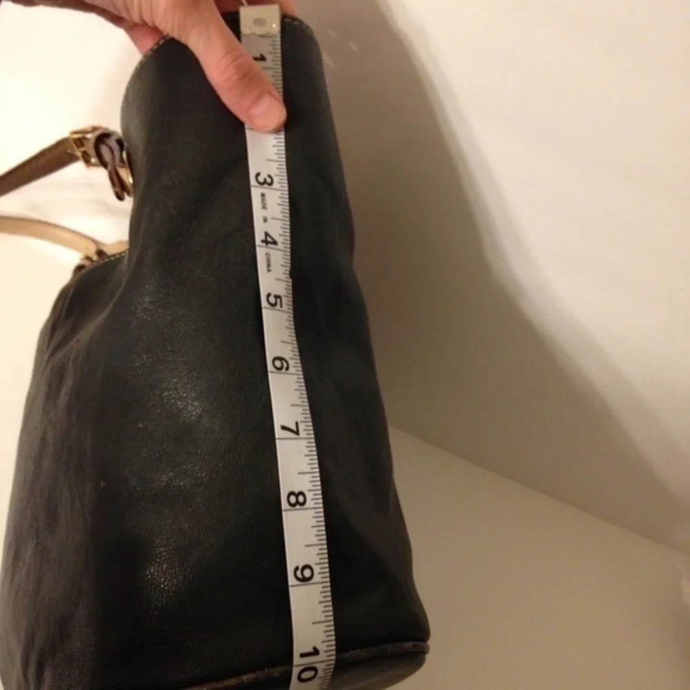 Michael Kors black leather tote bag